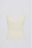 Cross Back Tank Top in Cream