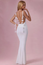 Jersey Draped Gown in Coconut