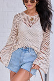 Let It Go Tan Open Knit Sweater SALE