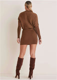 Dolman Sleeve Sweater Dress Chocolate Fondant