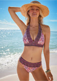 Triangle Halter Top Royal Mosaic