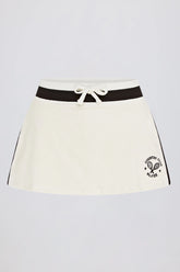 Terry Towelling Mid Rise Skort in Ivory