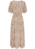 V Neck Maxi Dress White Multi