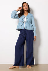 Tie Front Denim Jacket
