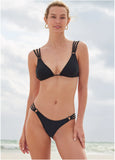 Strappy Triangle Bikini Top Black Beauty