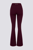 Soft Active V Waist Pocket Flared Leggings in Burgundy