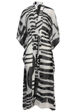 Front Tie Kimono Cover Up Modern Abstract