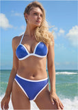 Liquid Leather Santa Cruz Push Up Triangle Top Blue White