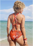 Bamboo Ring Bikini Top Parrot Palm