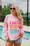 I Need Vitamin Sea Light Pink Graphic Sweatshirt