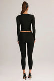 Modal Mid Rise Cropped Leggings in Black