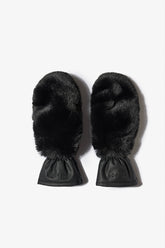 Faux Fur Gloves in Black
