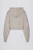 Soft Knit Zip Up Cropped Hoodie in Beige