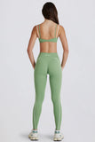 Soft Active Twist Front Leggings in Jade