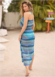 Crochet Bandeau Cover Up Top Starlight Blue Multi