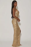 Embellished Corset Gown in Gold
