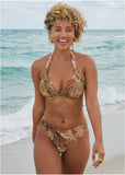 Goddess Push Up Halter Top Leopard Lillies Small