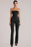 Mid Rise Fitted Trousers in Black