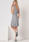Draped Front Dress Heather Grey