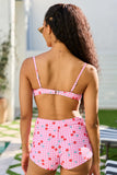 Island Escape Cherry On Gingham Pink Underwire Bikini Top