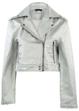 Metallic Moto Jacket Silver Metallic