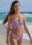 Laguna Wrap Underwire Top Americana Stripe Large