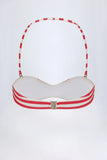 Multiway Bikini Top in Cherry Red Stripe