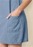 Chambray Mini Dress Light Wash