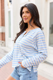 Hayes Blue And White Stripe Henley