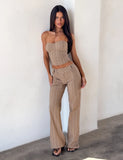 KITTIE PANT TAUPE STRIPE