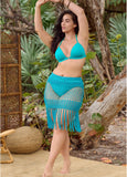 Fringe Mini Skirt Aqua Reef