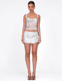 JOSEPHINE MINI SKIRT WHITE ANIMAL ANIMAL PRINT