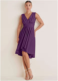 Ruffle High Low Dress Purple