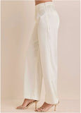 Shiny Satin Pant Off White