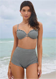 Gingham Bermuda Underwire Top Black White