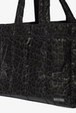 Waterproof Puffer Tote Bag in Black