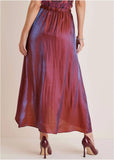 Lamà Wrap Maxi Skirt Burgundy Lame