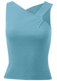 Twist Detail Sweater Tank Blue