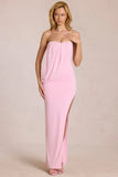 Bandeau Draped Maxi Dress in Blossom Pink