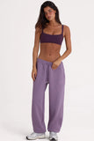 Brushed Jersey Mid Rise Relaxed Joggers in Dusk