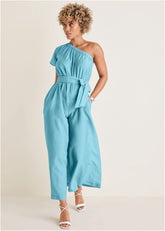 One Shoulder Jumpsuit Blue