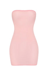 Soft Sheer Mesh Bandeau Mini Slip Dress in Pink