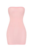Soft Sheer Mesh Bandeau Mini Slip Dress in Pink