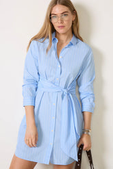 Relaxed Fit Tie Shirt Dress