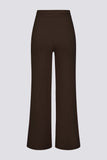Ribbed Knit Wide Leg Joggers in Pecan