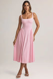 Modal A Line Midaxi Dress in Pastel Pink