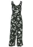 Linen Jumpsuit Modern Graffiti