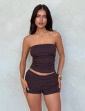 KARINA RIB SHORT BROWN CHOCOLATE