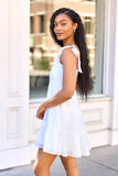 Its My Day White Smocked Top Mini Dress