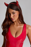 Devil Horns Headband in Fire Red
